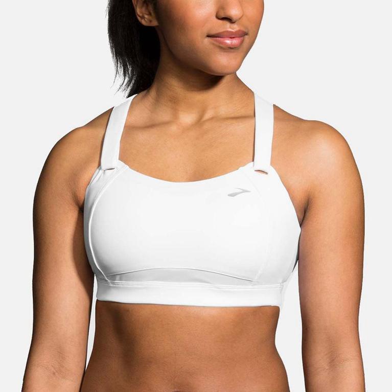 Brooks Juno Sports Women's Running Bra - White (69271-HBCJ)